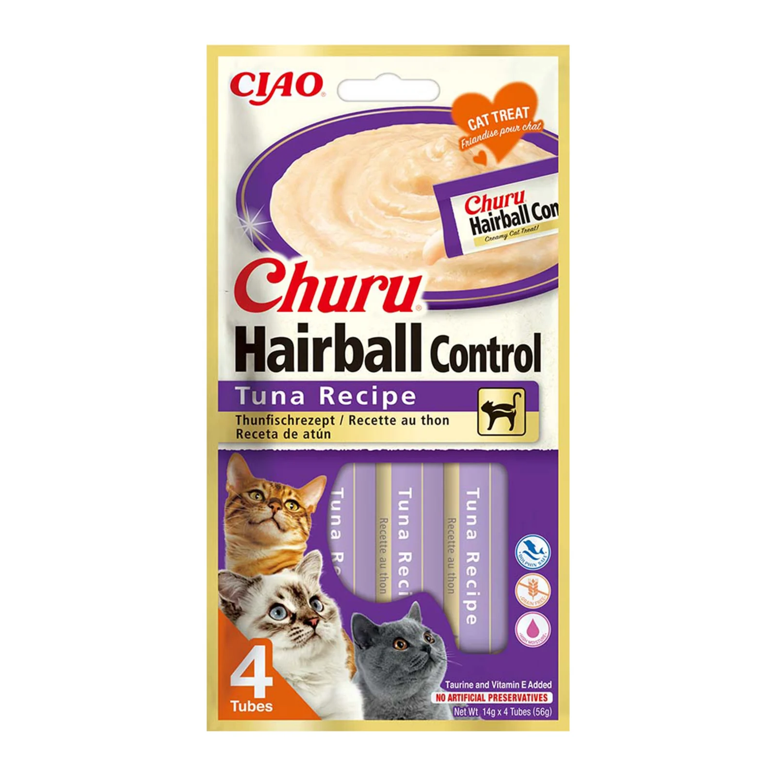 Ciao Churu Hairball Control Recompensa Cremoasa cu Ton