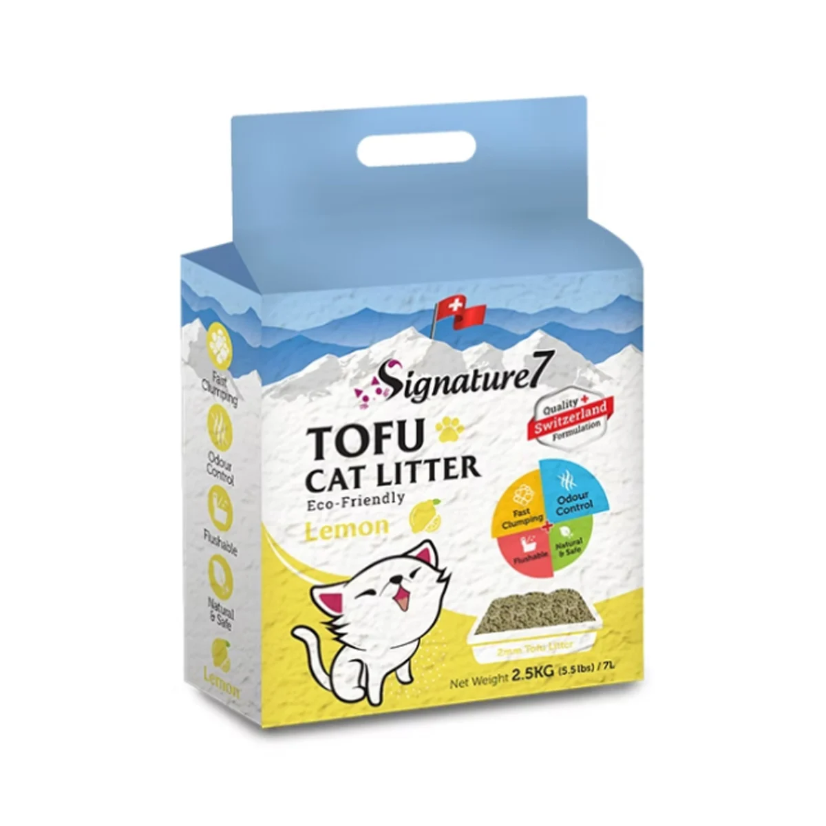 Signature7 Asternut Igienic Tofu pentru Pisici cu Lamaie 7 L