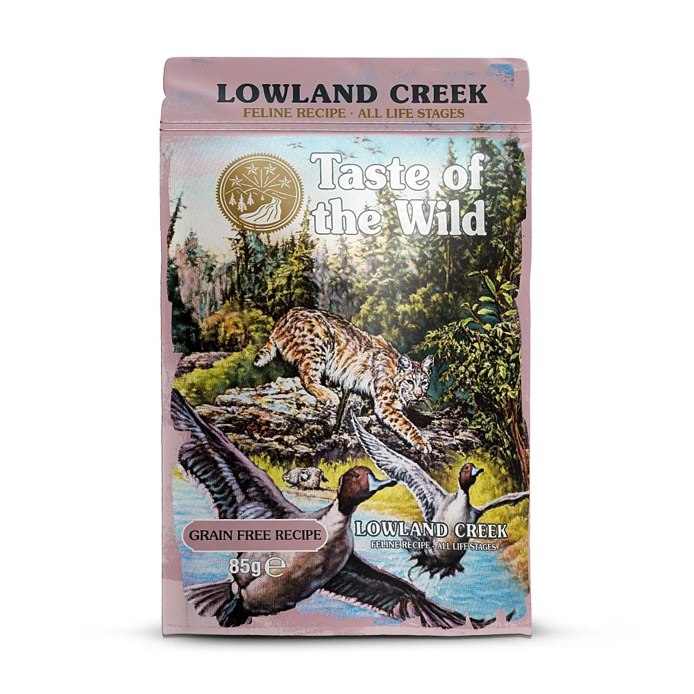Taste of the Wild Cat Pouch All Life Stages Lowland Creek Bucatele de Curcan in Sos 85 Gr