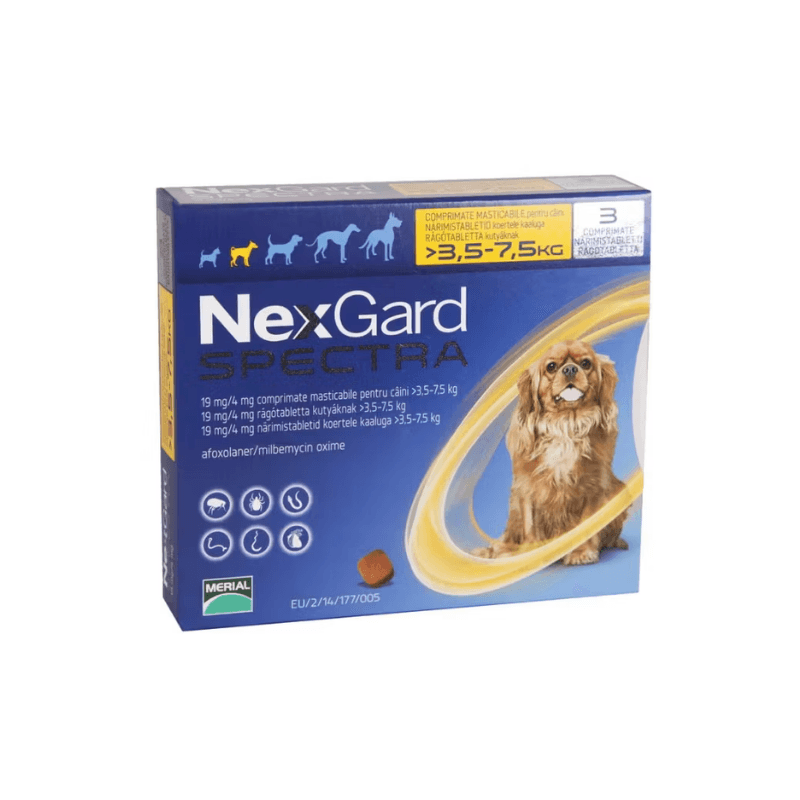 Deparazitare internă NexGard Spectra S (3.5 - 7.5 kg), 1 comprimat