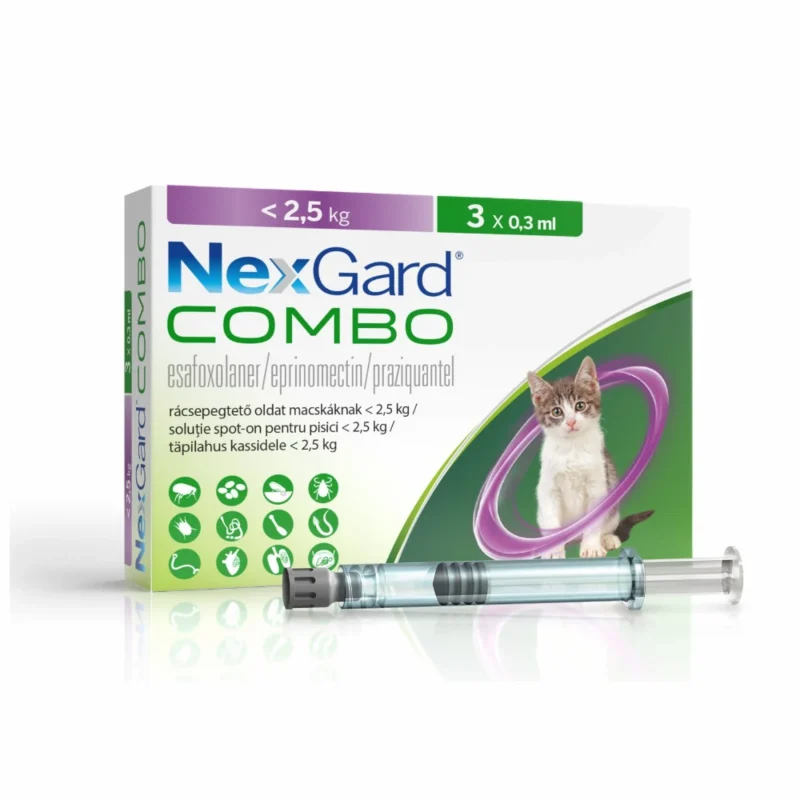 Solutie spot-on pentru pisici NexGard Combo < 2.5 kg.