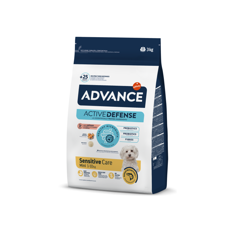 Advance Câine – Mini Sensitive – cu Somon și orez 3 Kg