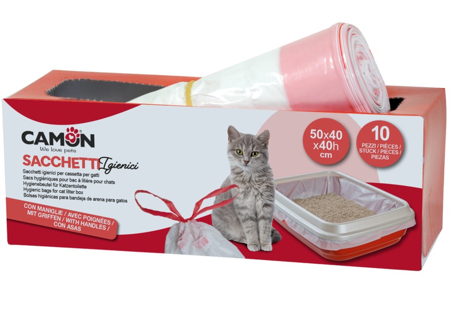 Saci cu maner pentru litiera Camon 10 buc 50x40x20 cm