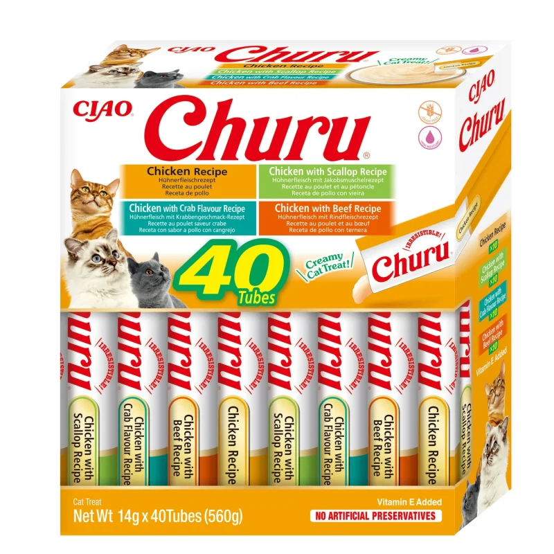Churu Cat Varieties Recompense Cremoase cu Pui 40 buc